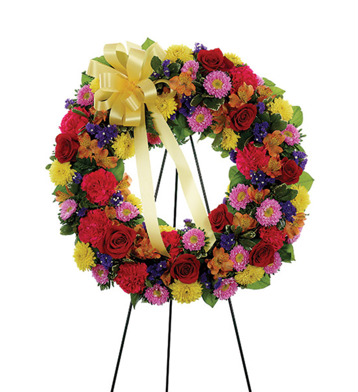 Multi Color Funeral Wreath