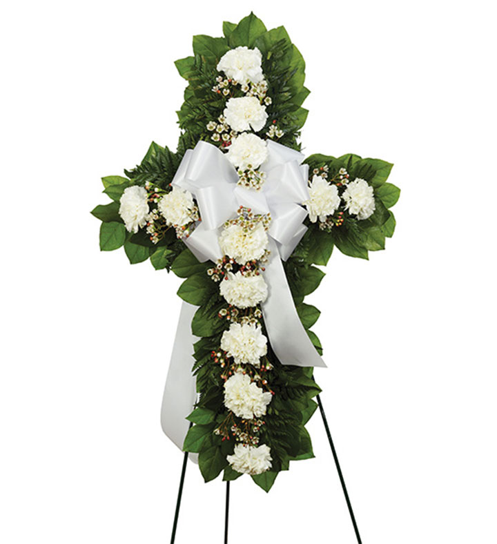 All White Standing Cross