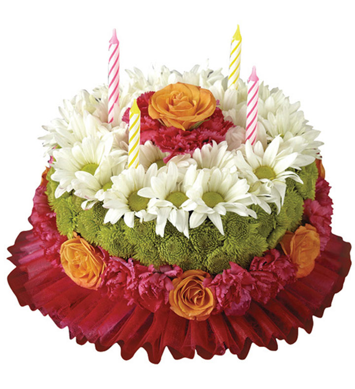 Happiest Birthday Flower Cake