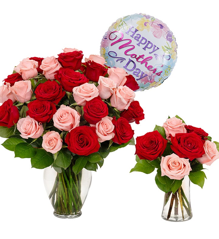 Pink & Red Roses Bundle
